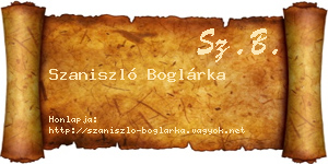 Szaniszló Boglárka névjegykártya