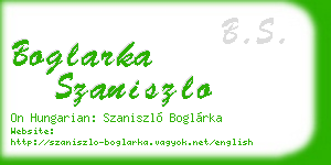 boglarka szaniszlo business card