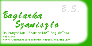 boglarka szaniszlo business card